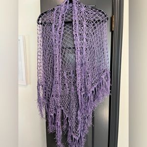 Purple Knitted Shawl